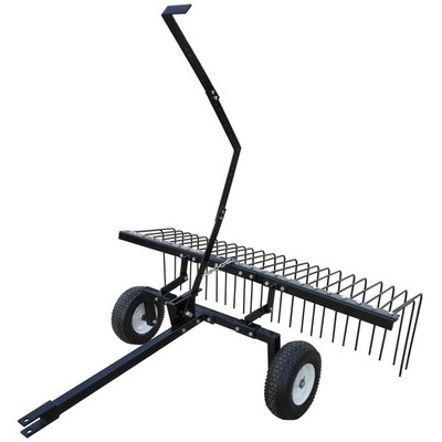 Yard Tuff 60'' ATV Tow Steel Lawn Landscape Rake w/Wheels & Handle (Open Box)
