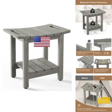 HIPS Shower Bench Stool with Storage Shelf - Light Gray