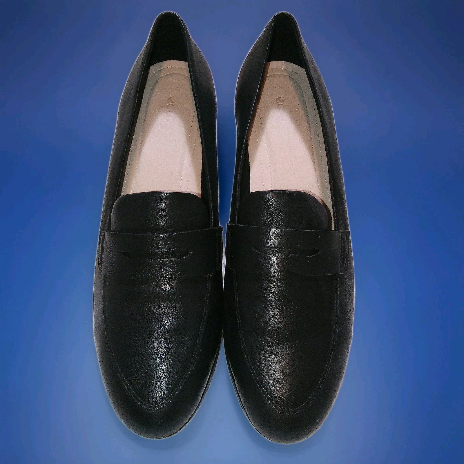 Ecco Felicia donna taglia 11. Tecnologia Fluidform in morbida pelle nera. Mocassini Penny