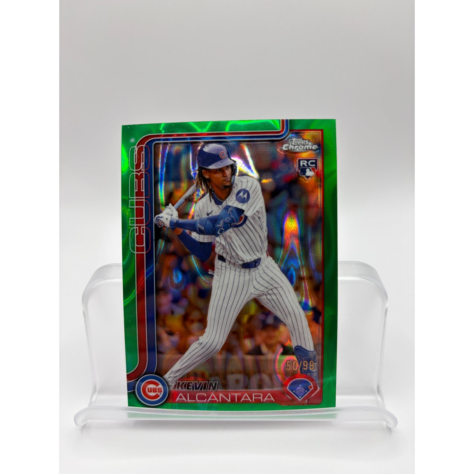 2025 Topps Chrome - Kevin Alcantara #173 Green Refractor /99 (RC) Chicago Cubs