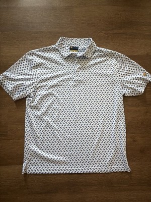 Jack Nicklaus Golden Bear Polo Shirt Men's Large Blue Pineapple Short Sleeve