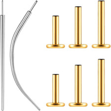 18G/16G Threadless Bar ASTM F136 Titanium Replacement Post, 6Pcs Post and 2Pcs P