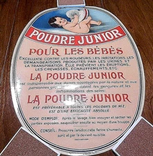 1930'S FRENCH BABY POWDER GLOSSY PAPER ADVERTISING POSTER TOO CUTE