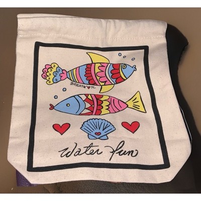 Brighton 3 Piece Sea Breeze Canvas Travel Drawstring Storage Bags Cruise NWOT