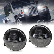 1 Pair 7 inch LED Headlights Round, H6024 High Low Sealed Beam, Compatible Wi...