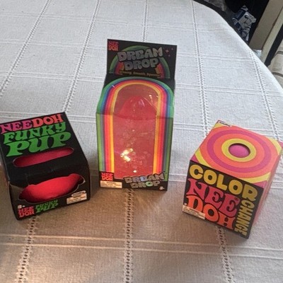 NeeDoh Dream Drop Color Change & Funky Pup Tactile Squeeze Toys, Pink