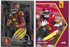 2025 Bowman Chrome U & Onit Athlete NIL Makai Lemon USC/Eagles WR 2 Card Lot