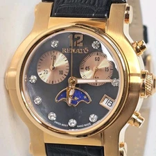 Renato Beauty Moonphase Chronograph Swiss Quartz Watch Rose Gold 36mm