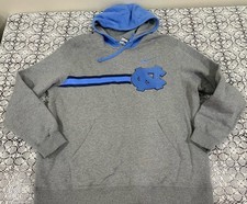 Vintage Nike Team North Carolina Tarheels Nike Swoosh Gray Blue Hoodie Mens L