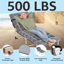 Upgraded Folding Camping Cot for Adults, with Padded for Camping Home