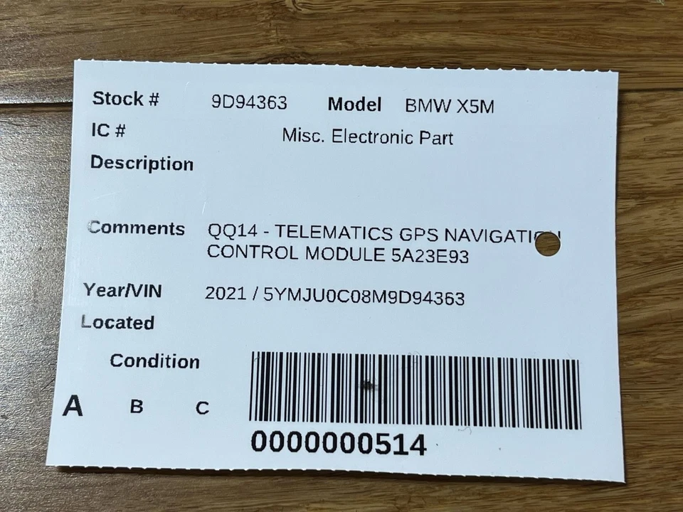 BMW X5M F95 2019-2023 módulo de control de navegación telemático GPS 5A23E93 fabricante de equipos originales Foto 2 de 4