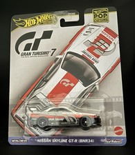 Nissan Skyline GT-R (BNR34) ⚪️🔴 Gran Turismo 7 Hot Wheels Diecast 1:64 Race Car