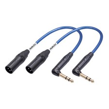Right Angle 1/4" TRS to XLR 3Pin Male Audio Cable,Right Angle 6.35mm TS to XL...