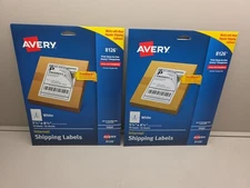 (2) New Avery 8126 Internet Shipping Labels, 5.5"X8.5", 25 Sheets 50 Labels Each