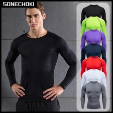 Men Compression Running Shirt Long Sleeve Quick Dry Gym Fitness Sports Top Gift