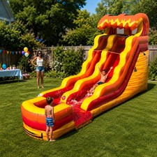 Commercial Inflatable 15ft Lava Wave Blow Up Water Slide Bouncer And Blower