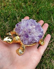 Amethyst Schildkröte – Spiritueller Schutz & Heilstein Energie Figur Glück neu