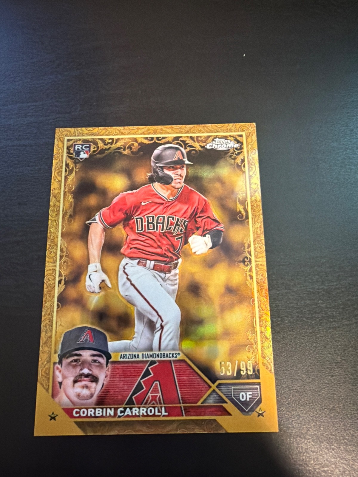 2023 Topps Chrome Gilded Corbin Carroll Rookie Gold /99 #49
