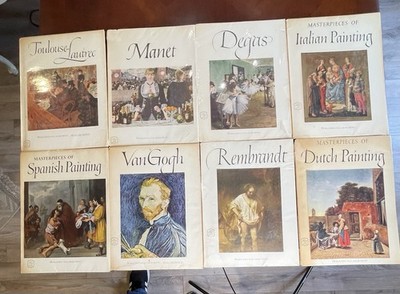 Vintage Abrams Art Books Lot of 8 Each with 16 Full Color Prints 1952 Painters