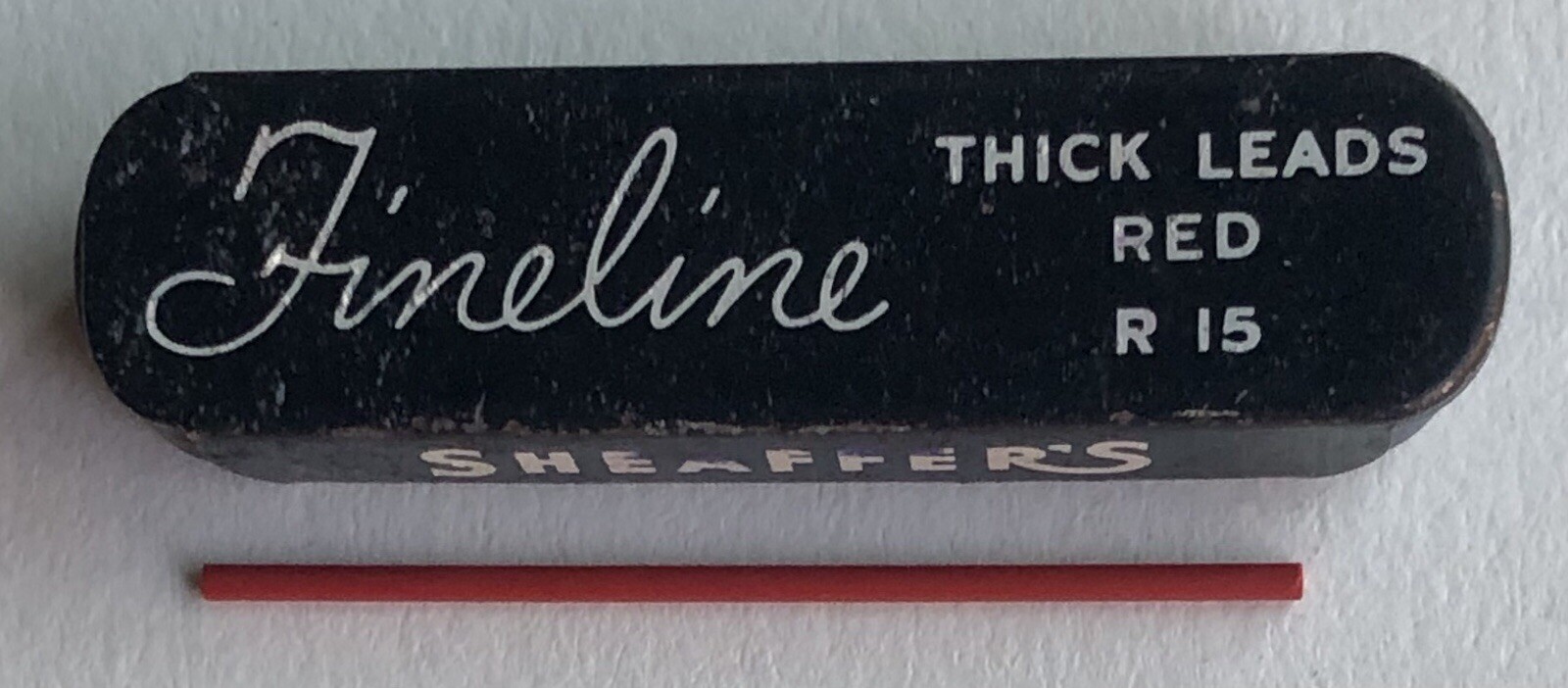 Vintage SHEAFFER Fineline Mechanical Pencil Lead RED 1.1mm Metal 8pk Tin USA
