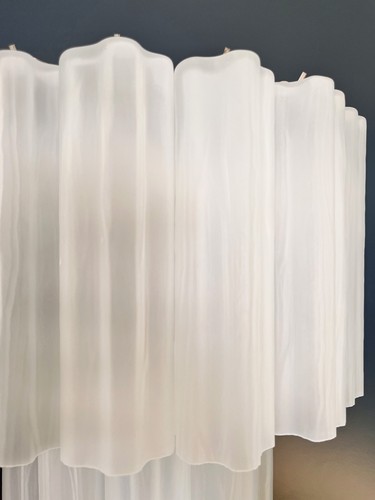Fantastic pair of Murano Glass Tube wall sconces - 13 etched glass tube - Picture 7 of 18