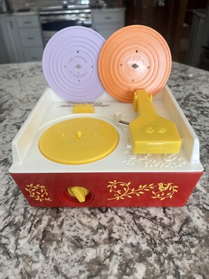 MATTEL FISHER PRICE MUSIC BOX RECORD PLAYER 2010 VERSION W 2 RECORDS Works