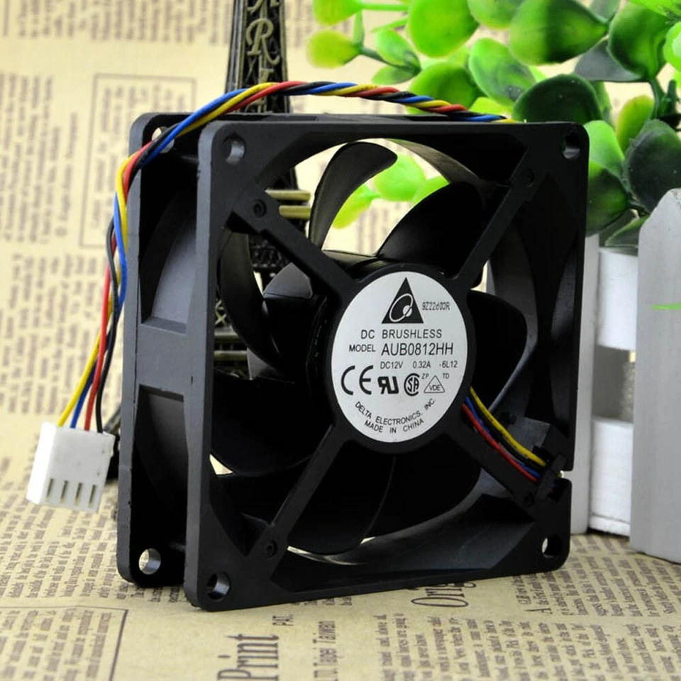 DELTA AUB0812HH-PWM 80mm x 25mm 3250 RPM PWM FAN 4pin - Image 4 of 4