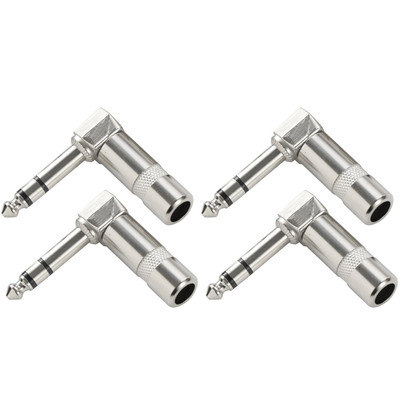4 pcs Rechtwinkliger 6,35 mm Audio stecker, 90 Grad TRS Stecker (1/4 Zoll), männ