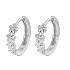 Fashion Woman S925 Sterling Silver Daisy Flower Huggie Hoop Earrings Stud L23