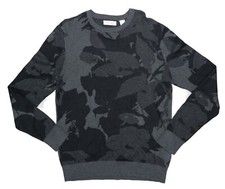 Calvin Klein Regular Fit Abstract Men's Pullover Sweater S NWT Gunmetal Heather