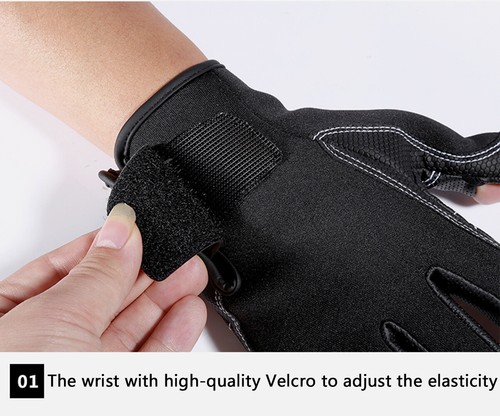 Winter Fleece Two Fingers Fishing Non-Slip Waterproof Warm Gloves for Men Women - Picture 5 of 16