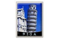 Blechschild Reise 30X40 Cm Pisa Italien Schiefer Turm Von Pisa