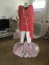 Antthony Originals Plus Size 1X Knit Top Color Caribbean Coral