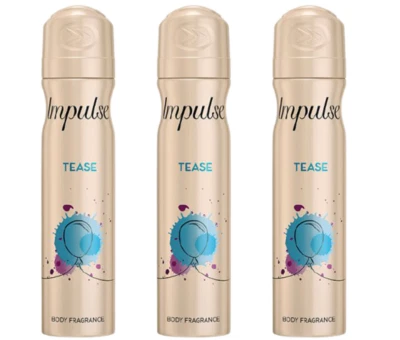 Impulse Tease Body Spray 75ml x 3