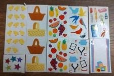 Mrs. Grossman's Sticker Lot Full Partial Sheets Chicken Fruit Basket Birds S45