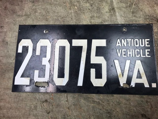 Virginia Antique Vehicle license plate porcelain old first style | eBay