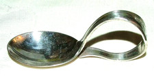 1924 Wm Rogers Int'l Silverplate Curved Handle Baby Spoon Mount Royal Pattern