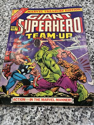 VINTAGE giant superhero team-up #9 1976 marvel treasury edition