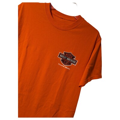 Mexico Harley Davidson Logo T-Shirt. Double Sided HD Logo Cozumel, Mexico. M
