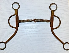 Greg Darnall Curb Bit, Loomis Swivel Shanks, 5" Twisted Sweet Iron Snaffle Mouth