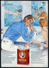 1965 Phoenicia Hotel Beirut underwater bar art Astor Cigarettes vintage print ad