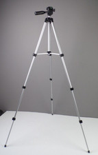 Unbranded Lightweight Tripod Silver Tone Expandable Pan Tilt Head 45" Tall