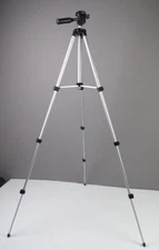 Unbranded Lightweight Tripod Silver Tone Expandable Pan Tilt Head 45" Tall