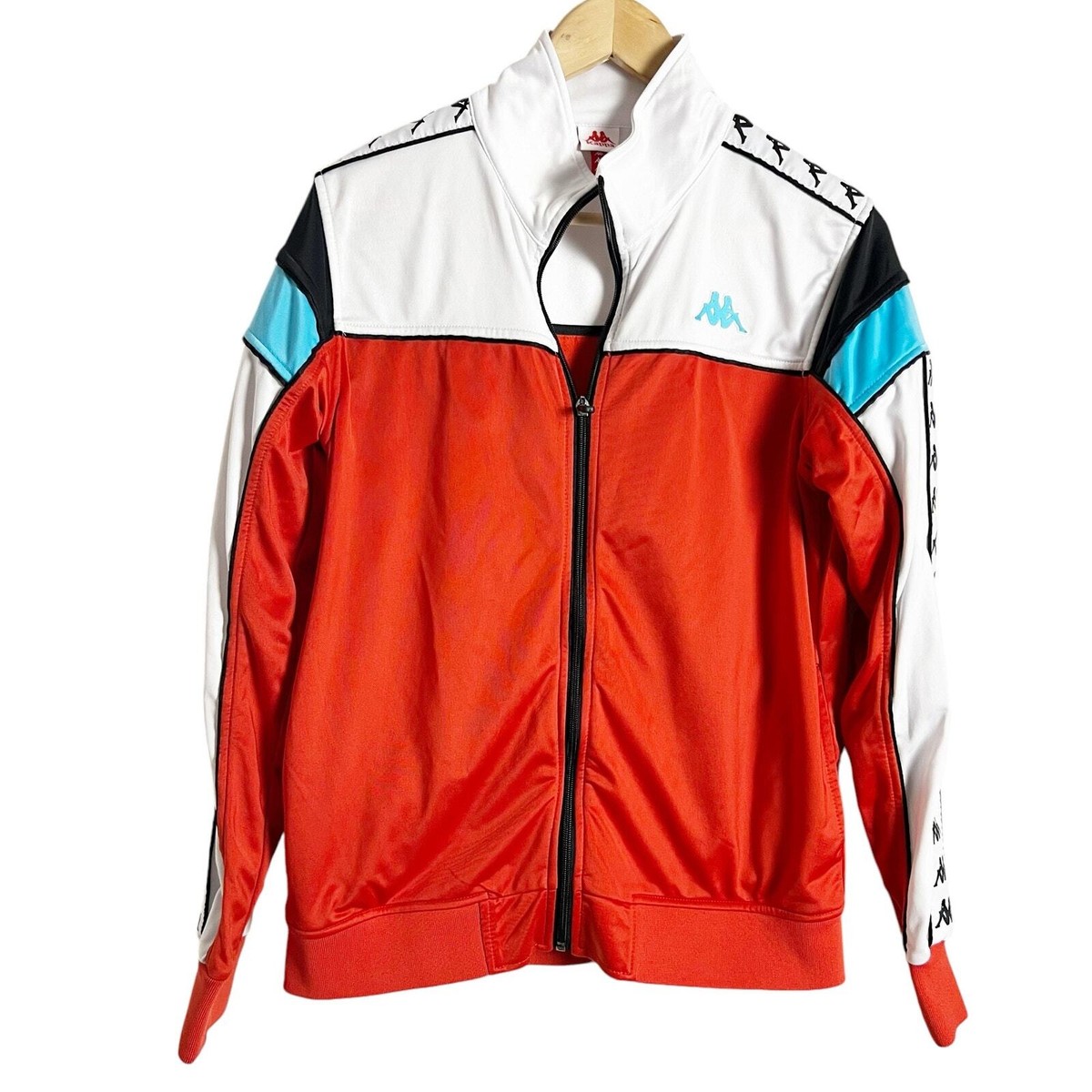 Kappa Banda Merez Men's Red Colorblock Zip Up Track Jacket Size