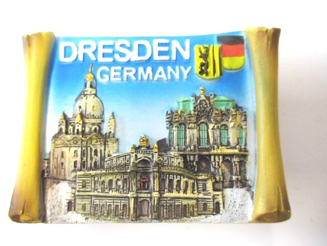 Dresden Frauenkirche Semperoper magnet poly roll 7 cm, souvenir Germany