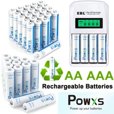 Lot AAA AA 800mAh Rechargeable Batteries , AA AAA Charger NI-MH 1.2V