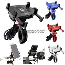 Cell Phone Holder Mount USB Charger for Harley-Davidson Honda Yamaha Motorcycle