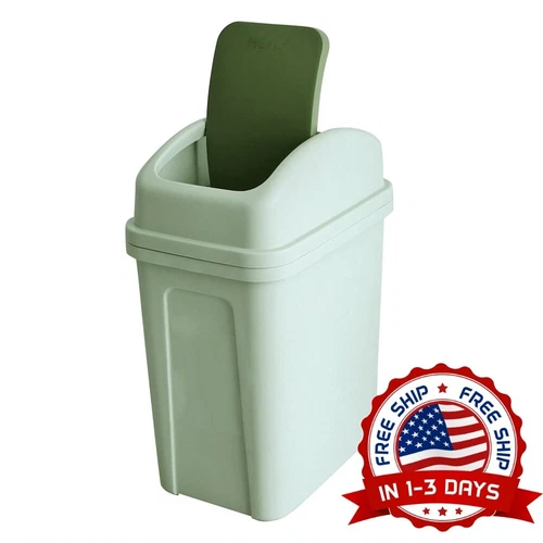 Bote De Basura Pequeño Con Tapa, Bote De Basura De Plástico De 1.8 Galones NUEVO