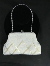 Vintage, La Regal, white, micro beaded evening bag  2447 