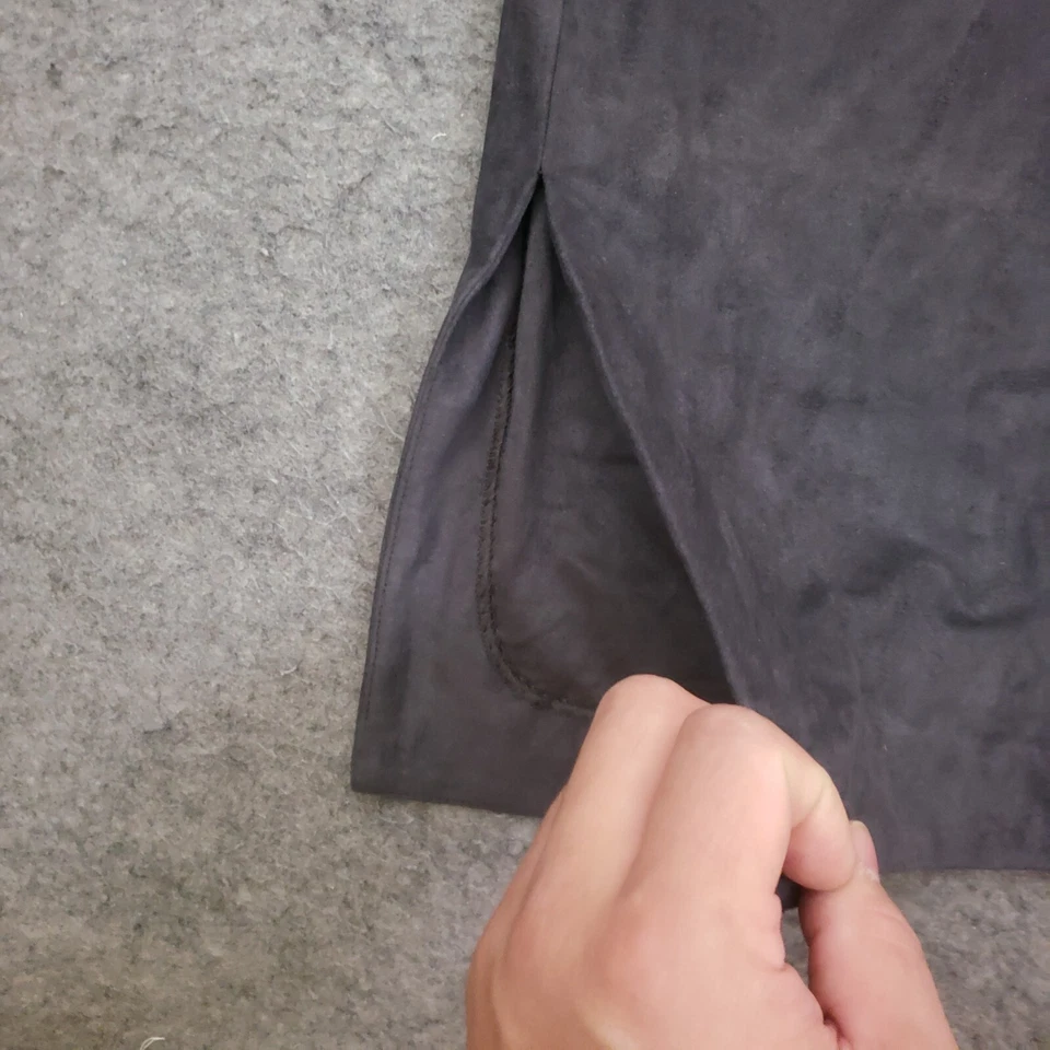 Falda Halston Heritage Mujer 8 Lápices Recta Gris Terciopelo Oficina Básica Damas Foto 3 de 4